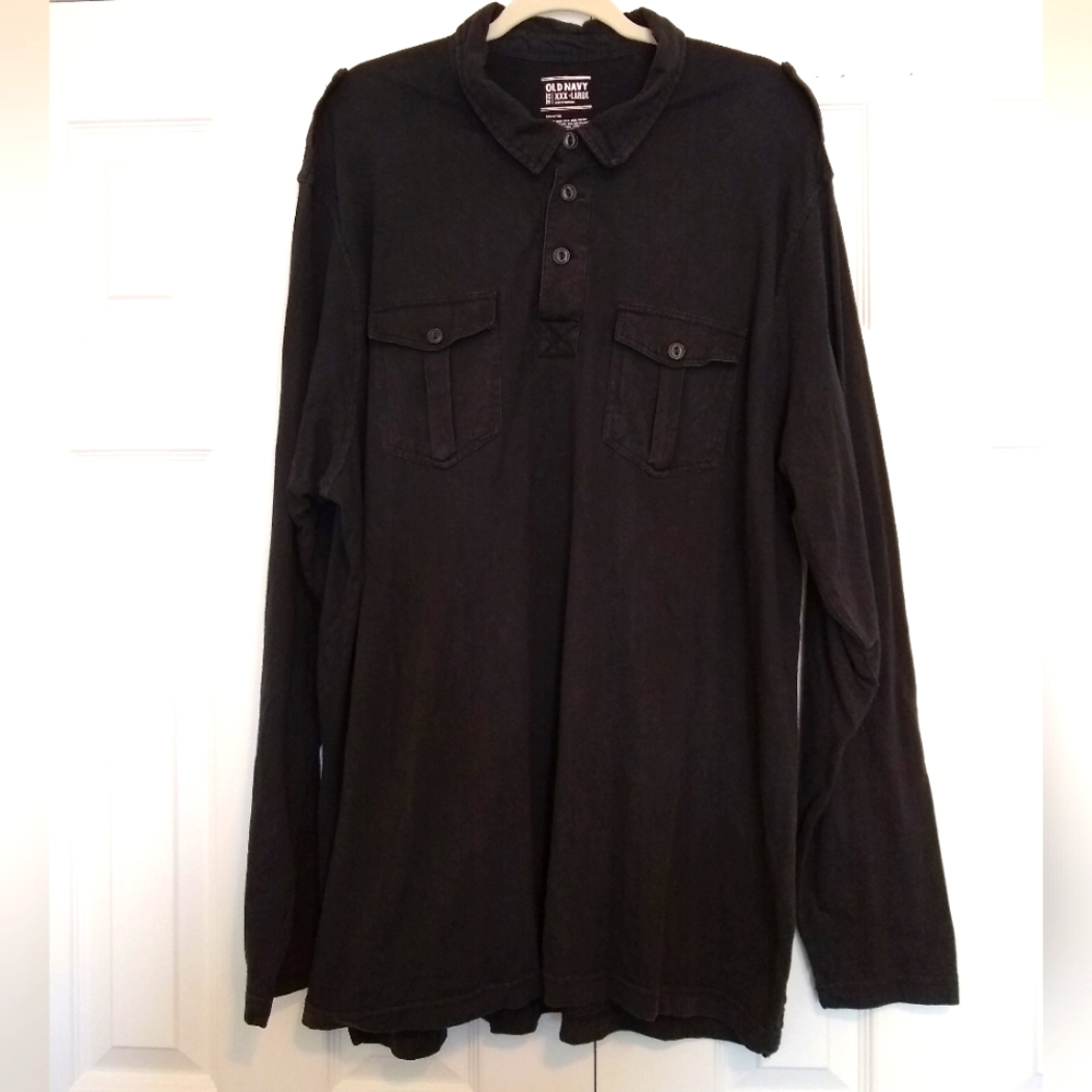 Men's Old Navy Black Utility Long Sleeve Shirt 3XL